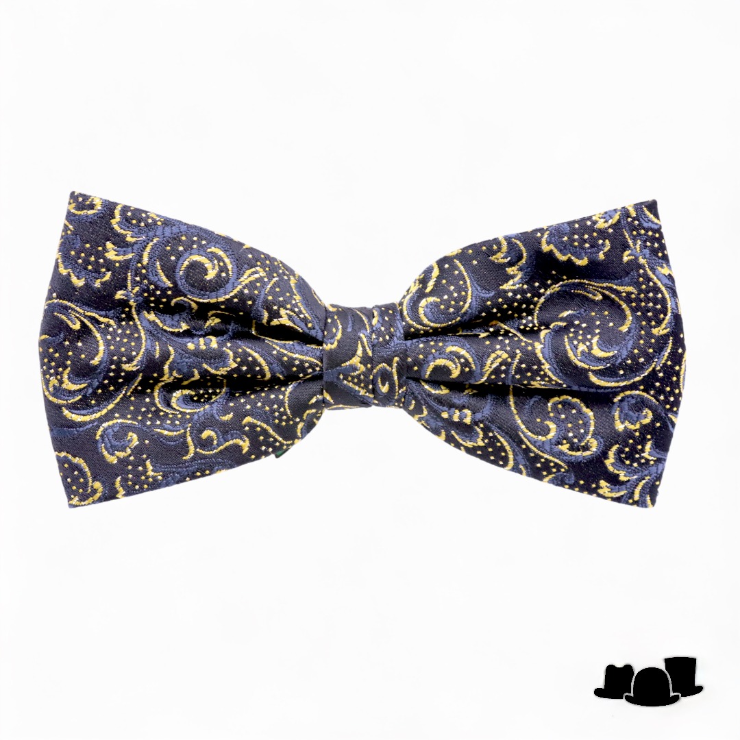 daspartout vlinderstrik fantasy satijn navy and gold 