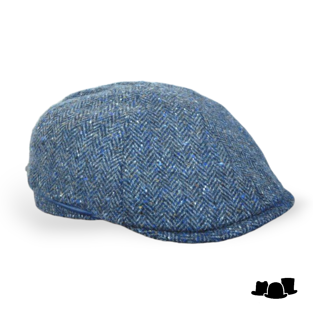 city sport 21 ivy pet six panel donegal tweed visgraat paspel blauw