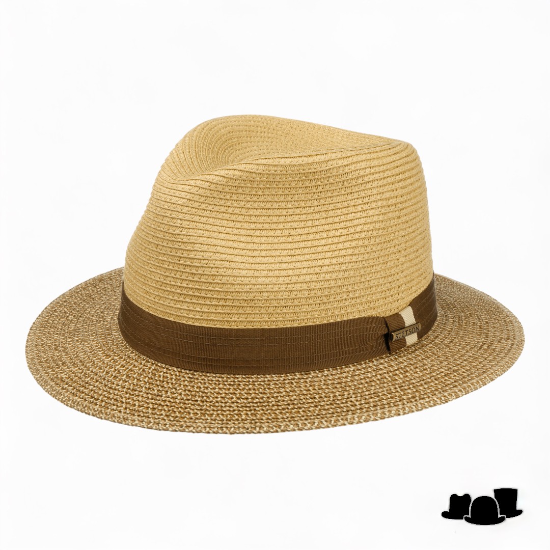 stetson traveller fedora two tone toyo beige mix