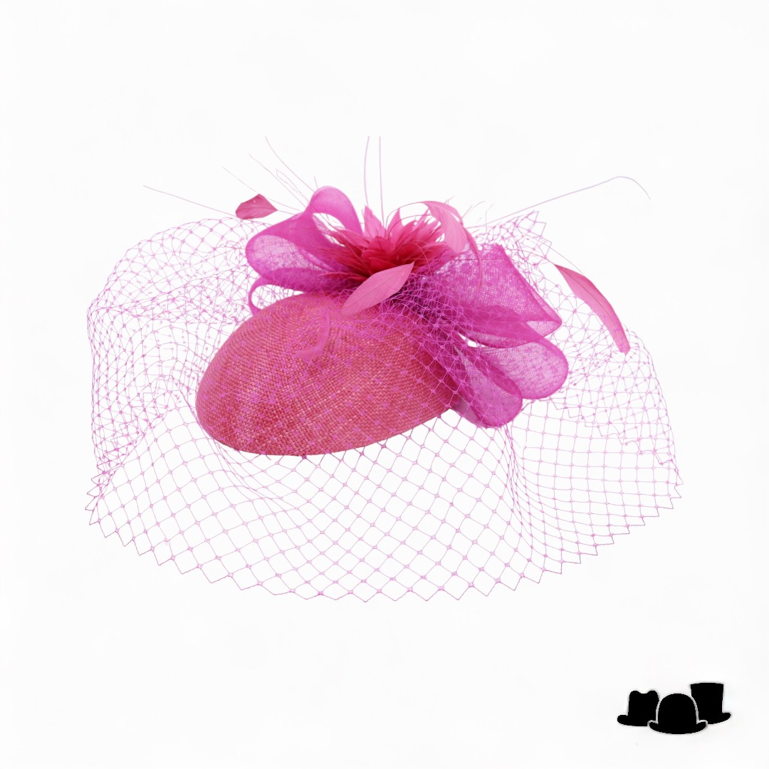 soprattutto fascinator dopje met voile en veren coral