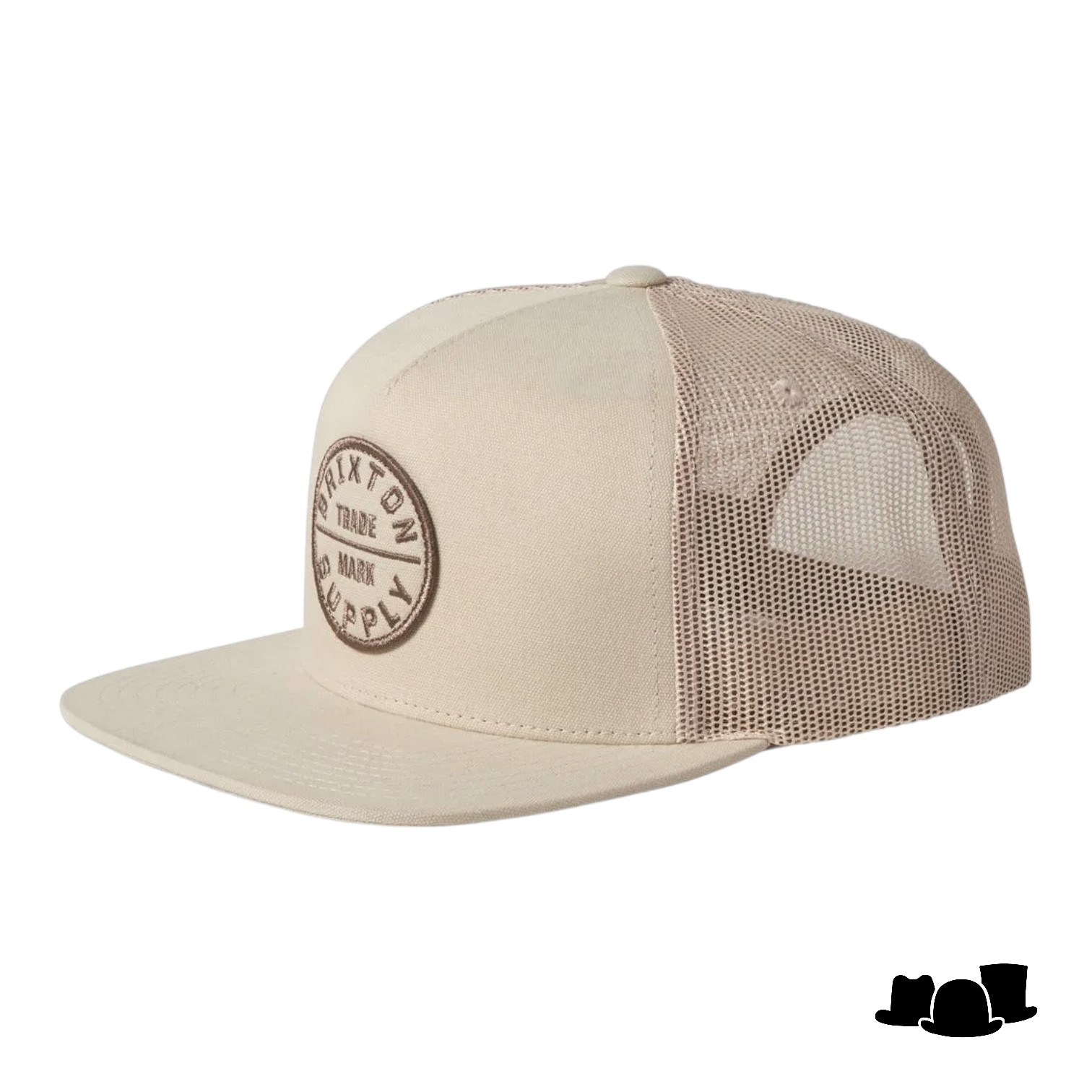 brixton oath mp trucker snapback oat milk 