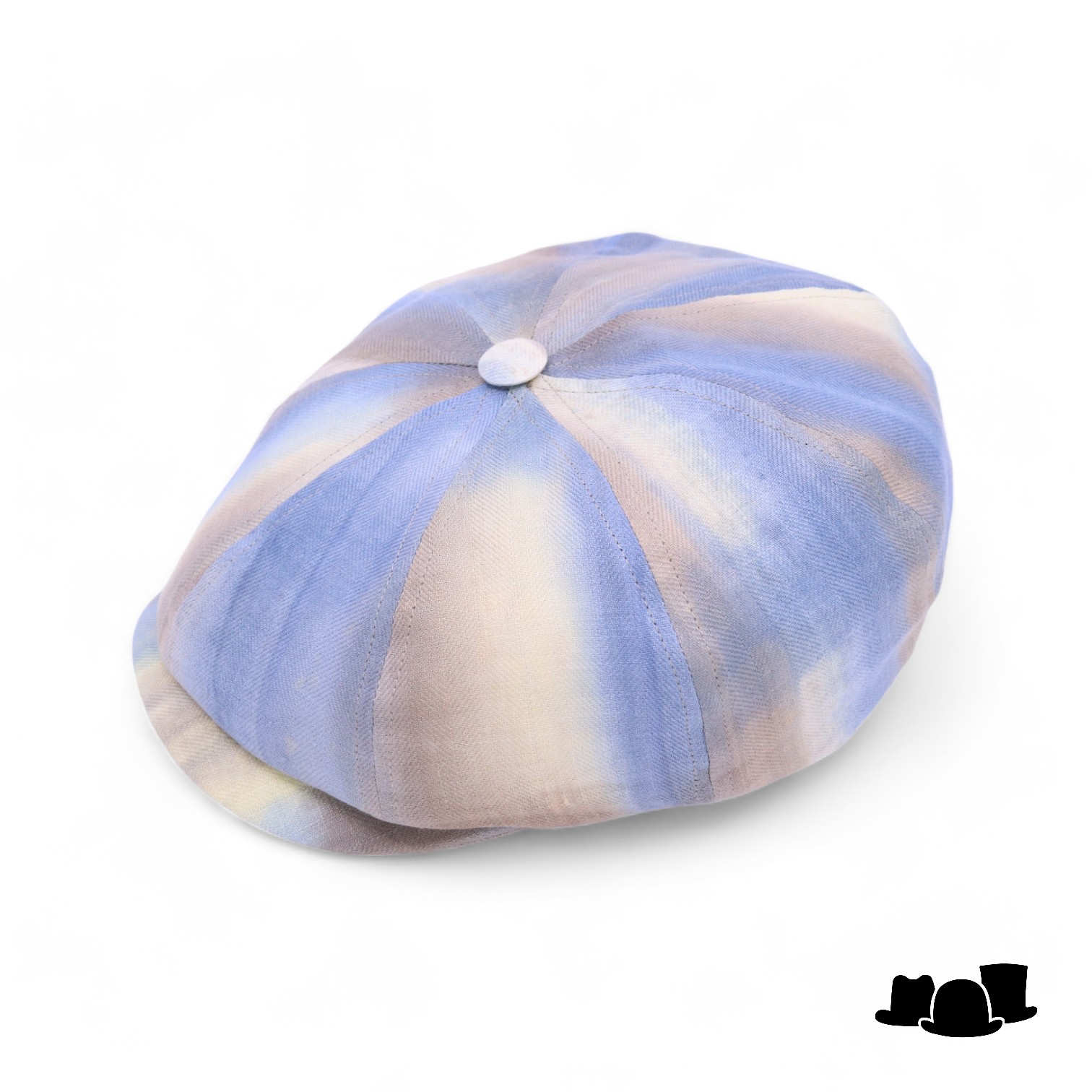 alfonso deste ballonpet kyoto linnen tie dye beige blauw