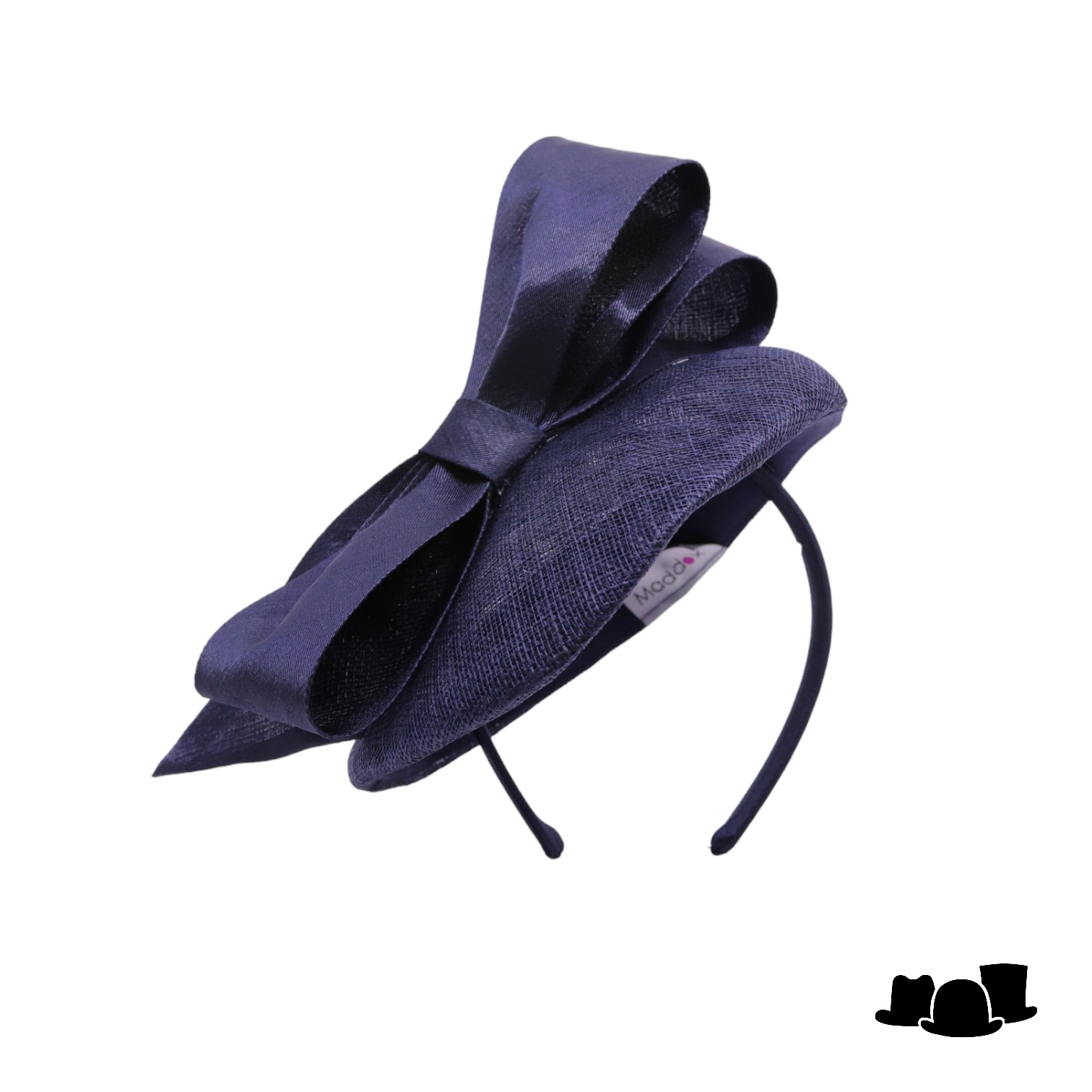 maddox fascinator dopje strik sinamay satin navy