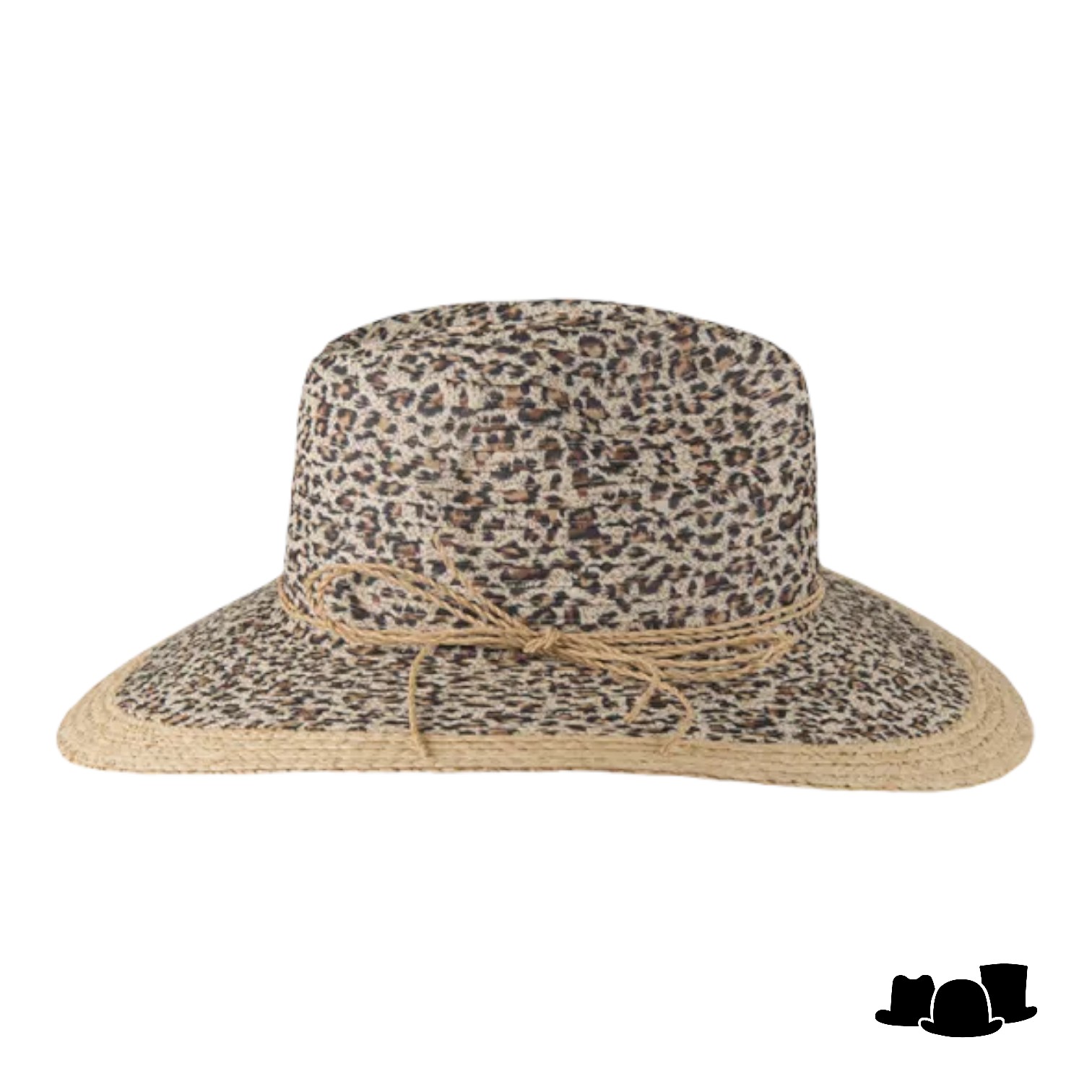 hatland fedora charlotte raffia mix leopard naturel