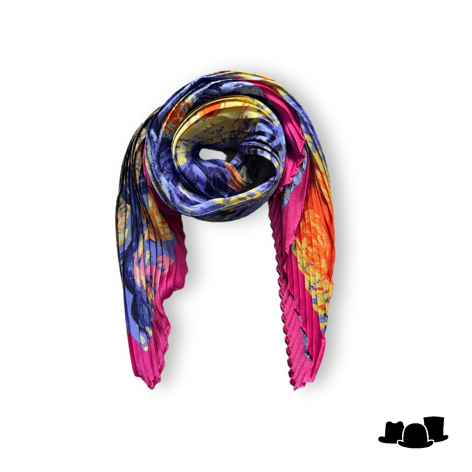 onkar neckerchief plisse satijn blue and pink