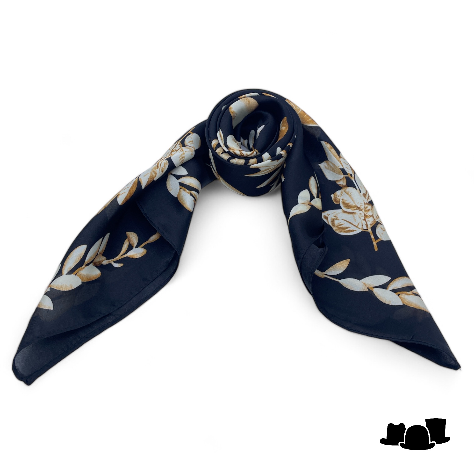 onkar neckerchief sjaal botanical black and beige