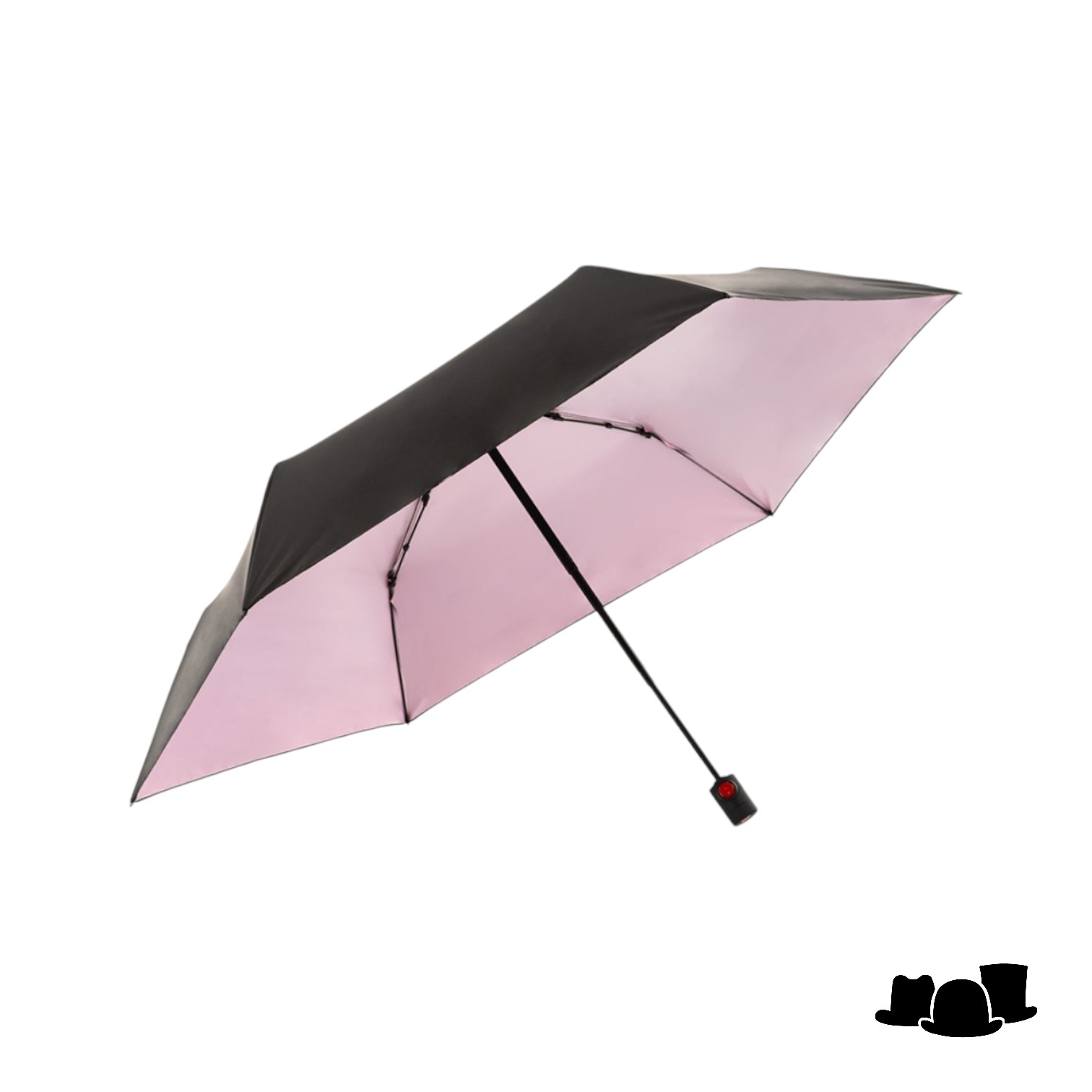 knirps paraplu u200 ultralight duomatic heatshield black and pink