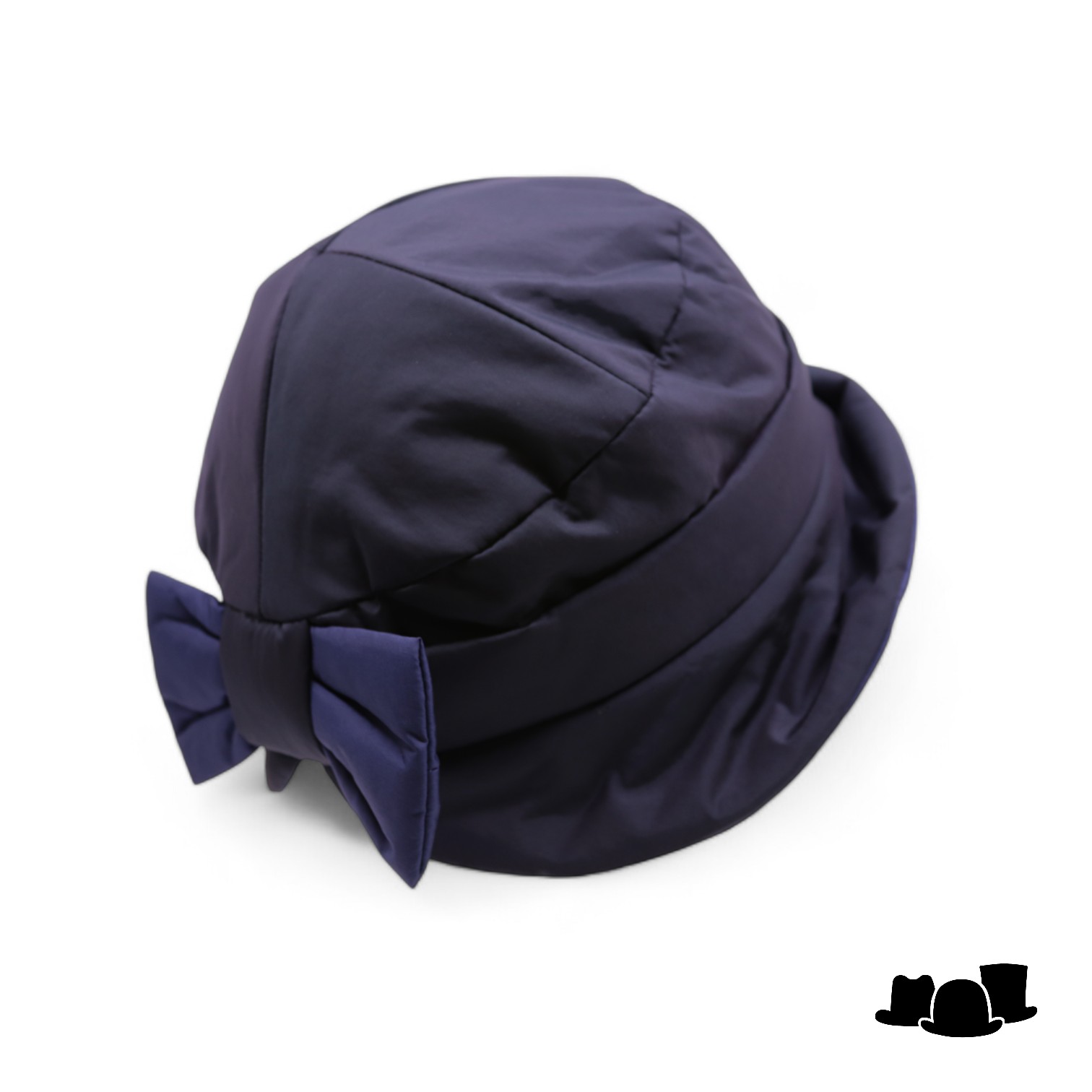 panizza cloche regenhoed strik antraciet en blauw