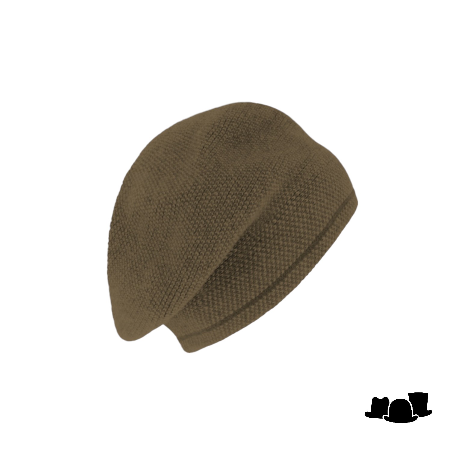 fiebig baret gebreid wolmix brown