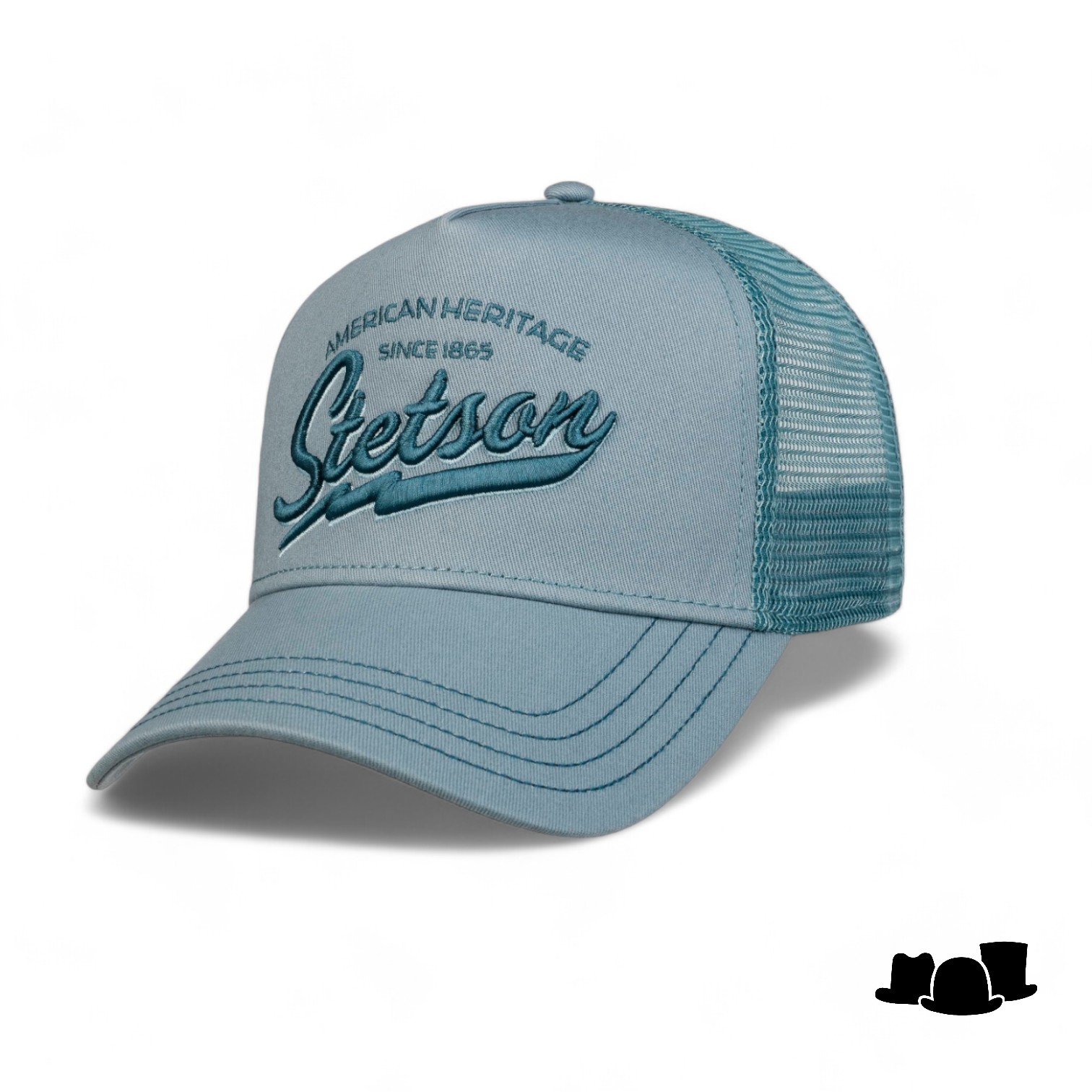 stetson trucker cap american heritage light blue