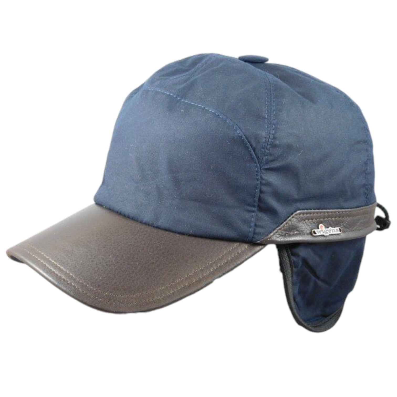 wigens baseballcap wax met oorkleppen donkerblauw