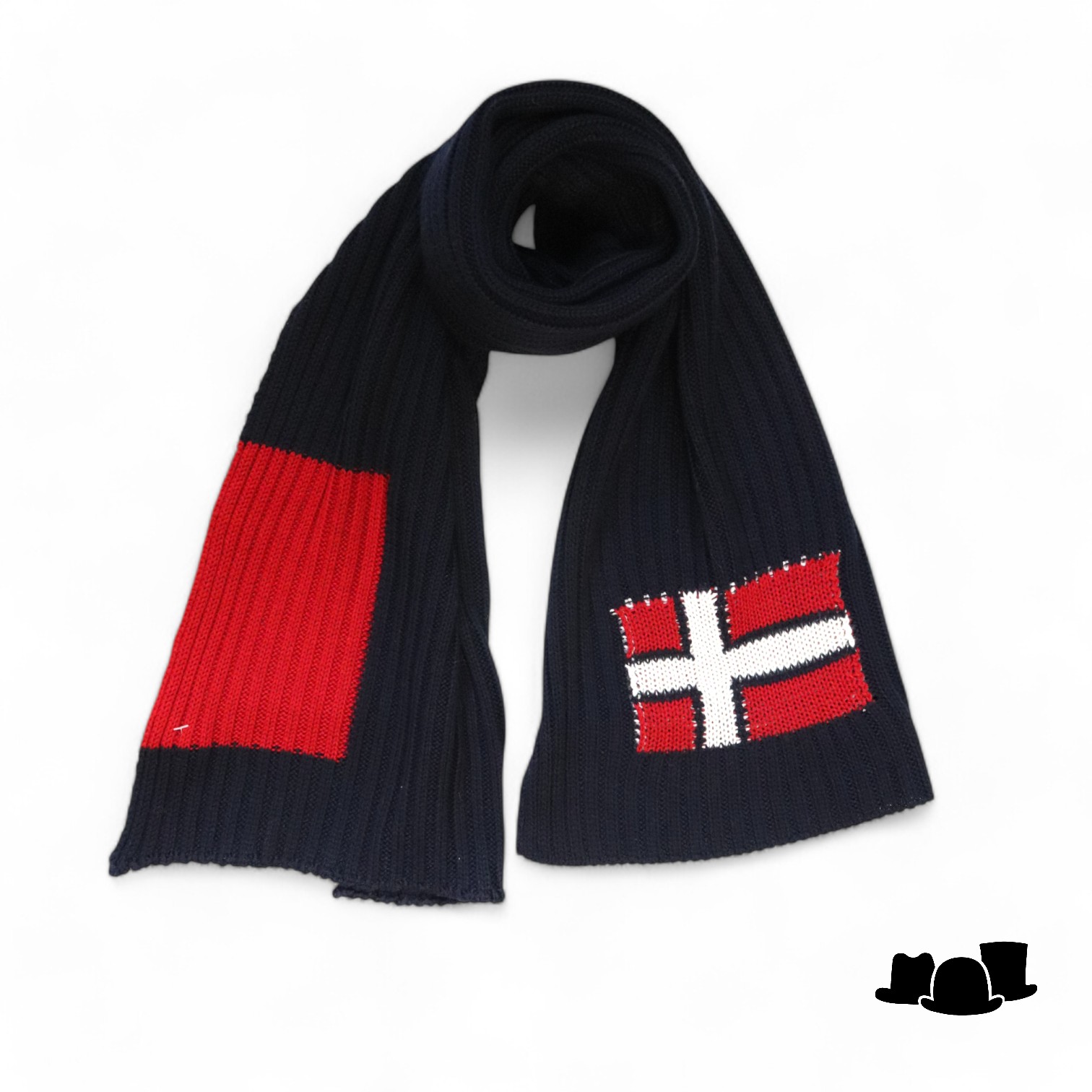 merino knitted sjaal noorse vlag merino wolmix navy