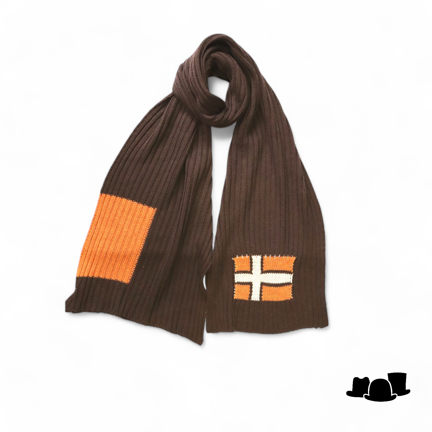 merino knitted sjaal noorse vlag merino wolmix bruin