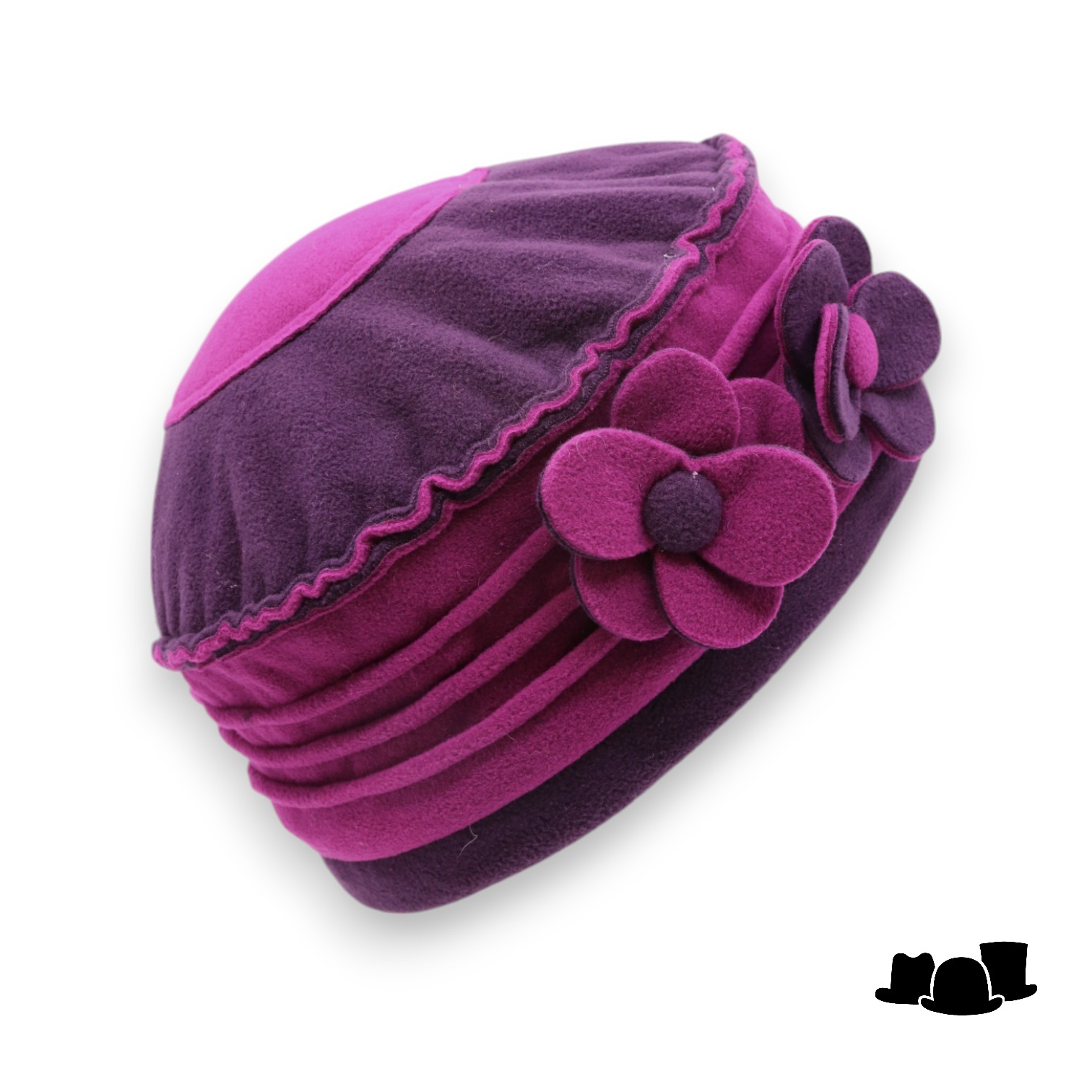 panizza baret fleece fuchsia and aubergine