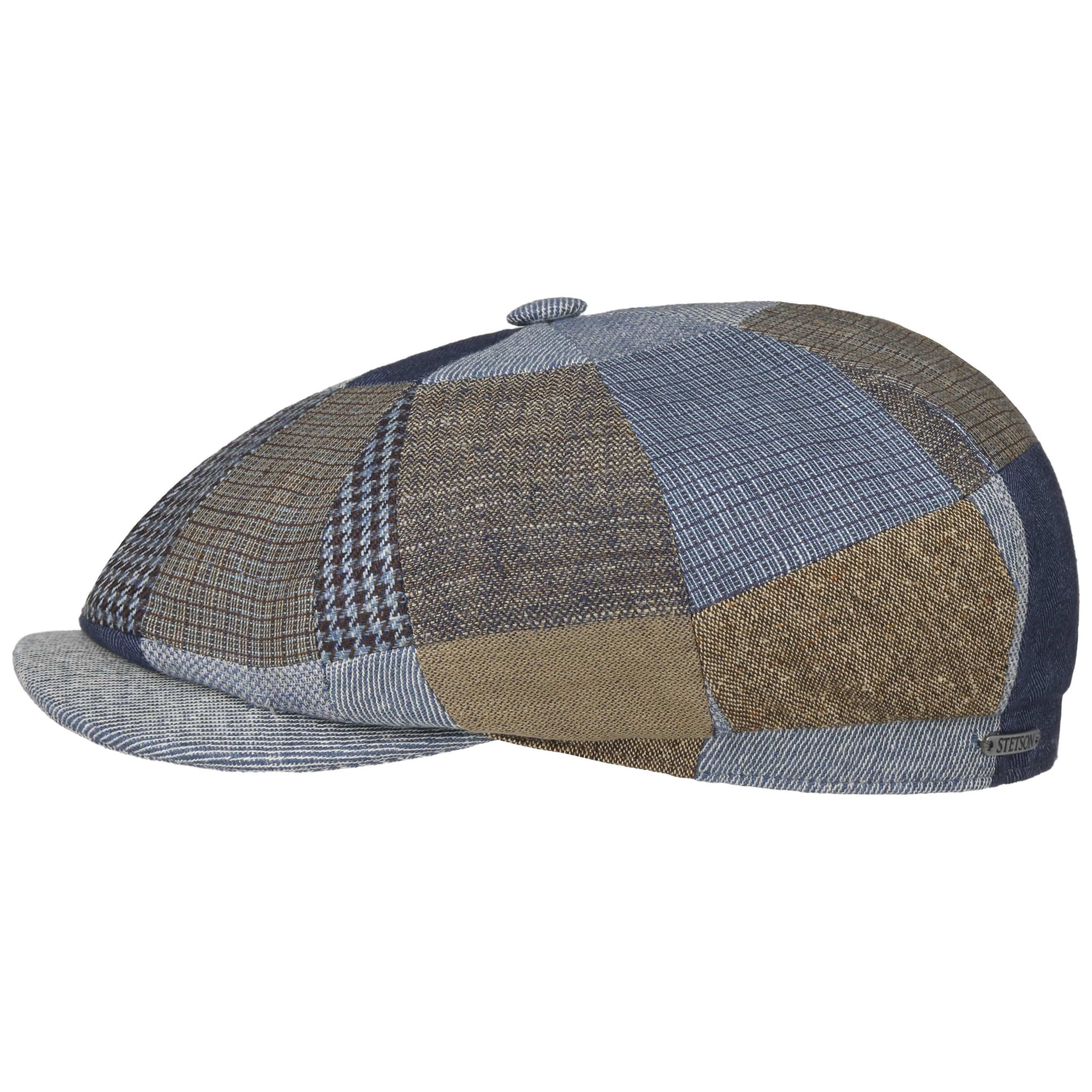 stetson hatteras newsboy cap linnen silk mix patchwork