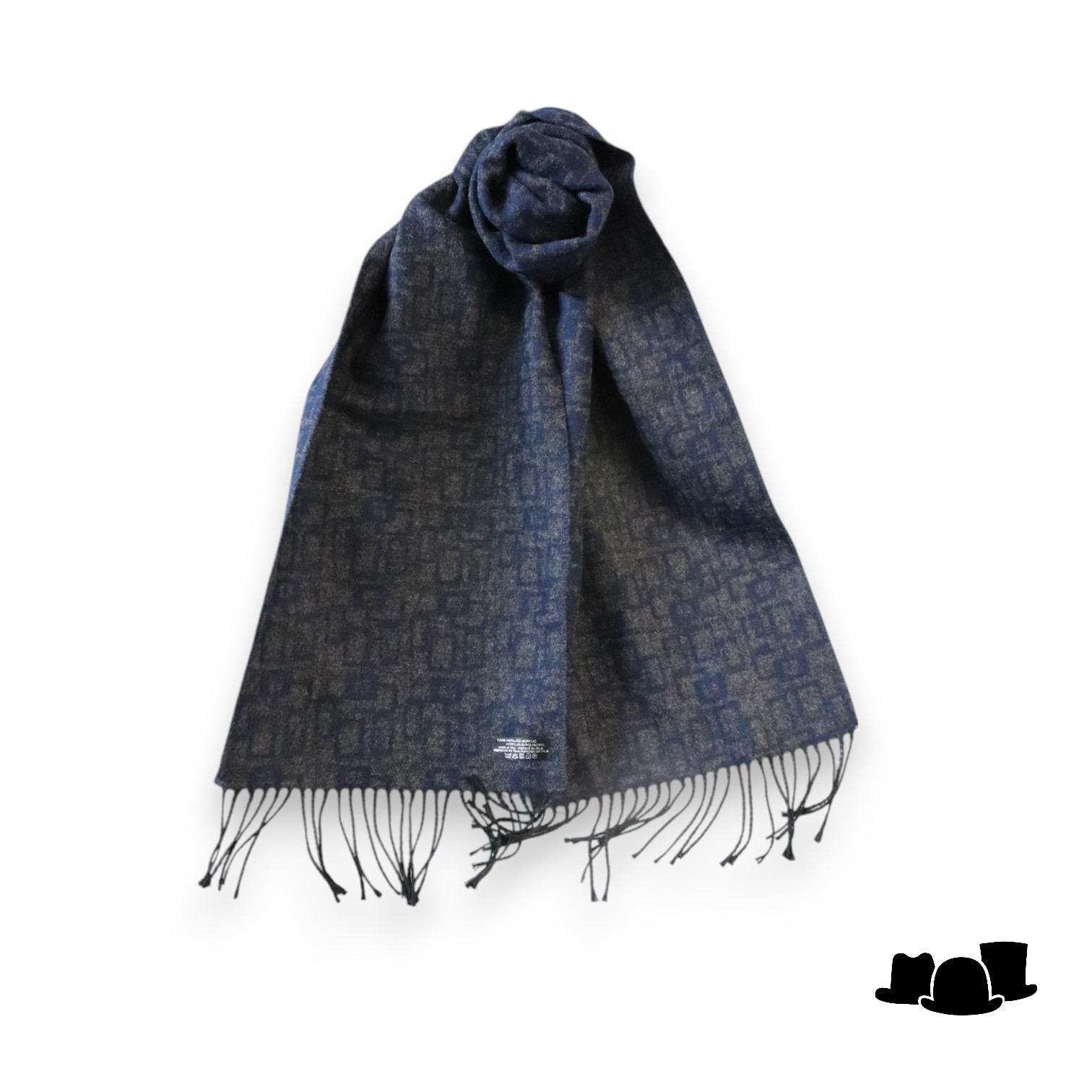 panizza sjaal giasone dessin navy and taupe