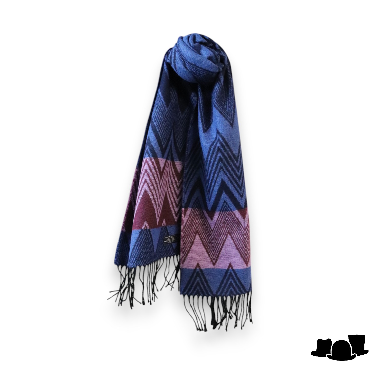 panizza sjaal geometric blue and fuchsia