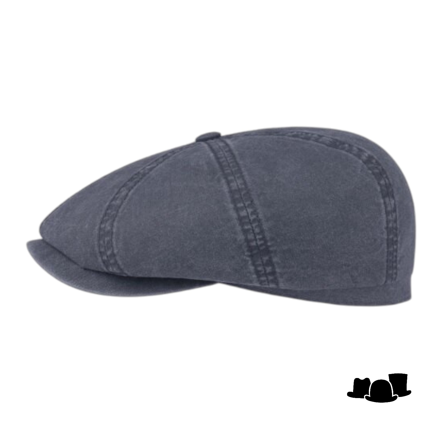 stetson hatteras newsboy cap delave organic cotton navy