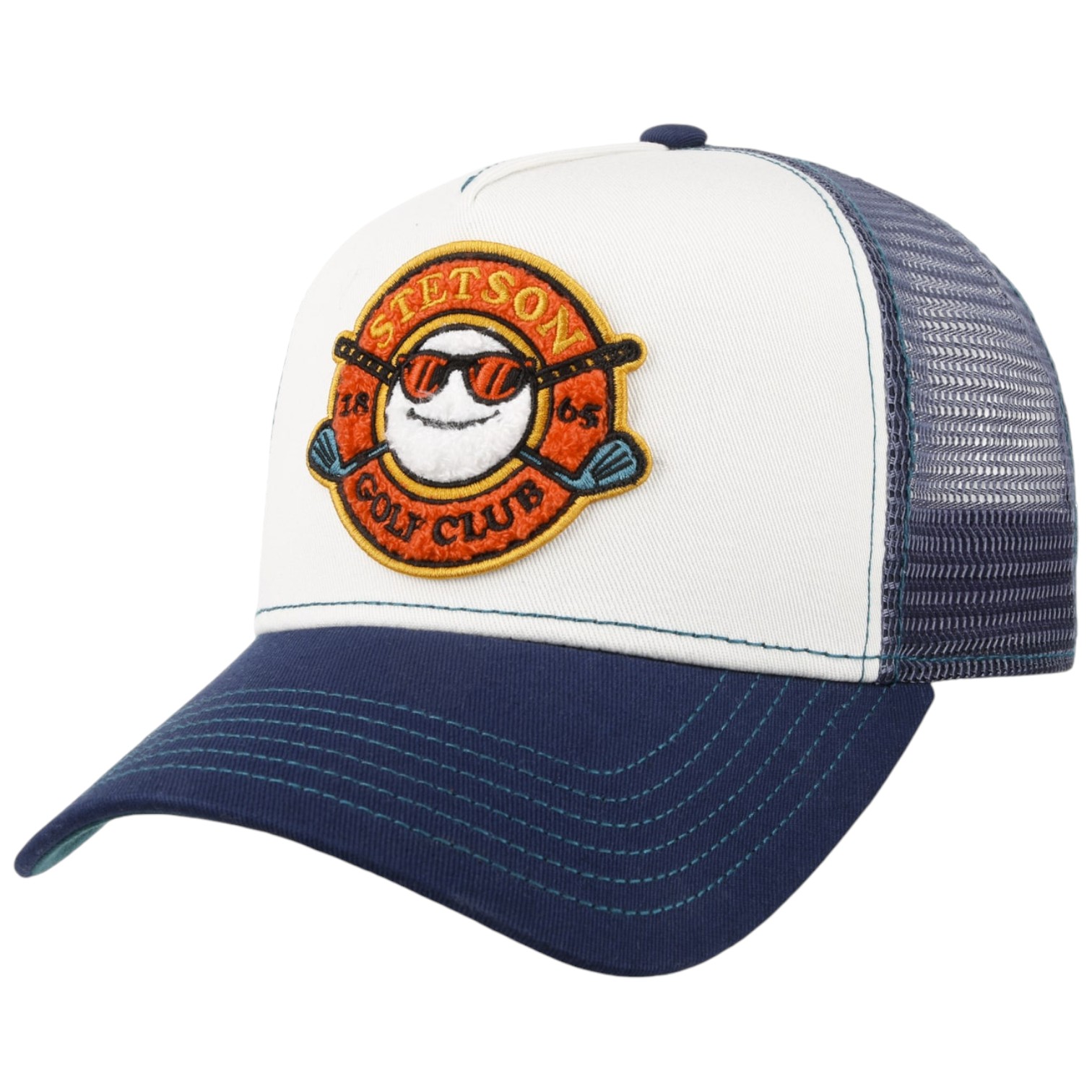 stetson trucker cap golf club cord blue