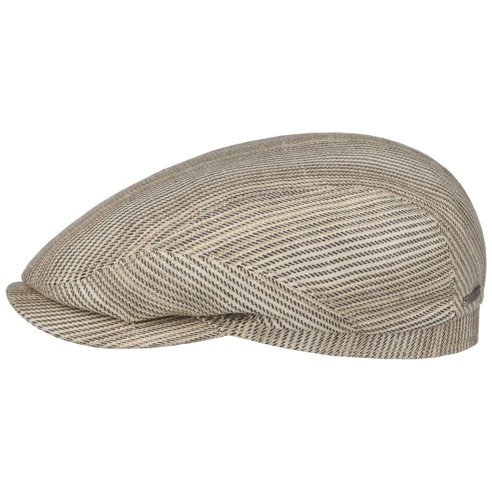 stetson driver ivy cap silk linen mix light brown stripe