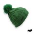 seeberger gebreide muts bont pompom wolmix green_