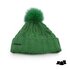 seeberger gebreide muts bont pompom wolmix green_